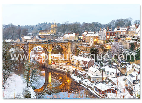 Knaresborough Viaduct by Twilight Christmas Card by Charlotte Gale