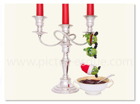 Candelabra Sprouts Christmas card