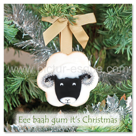 Yorkshire Christmas card featuring a novelty Swaledale sheep