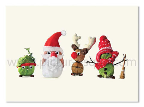 Too Many Sprouts quirky Christmas card