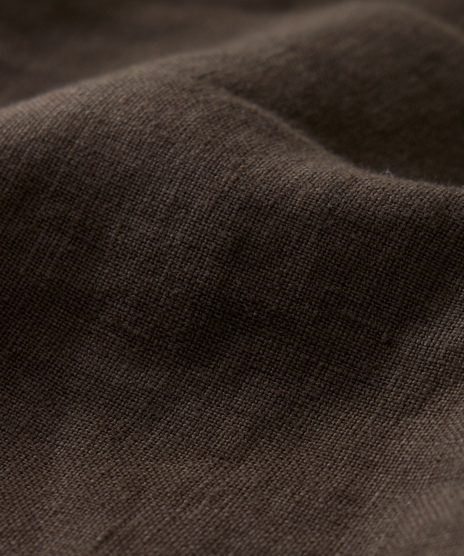 Cropped Linen Harrington Jacket in Espresso Bean