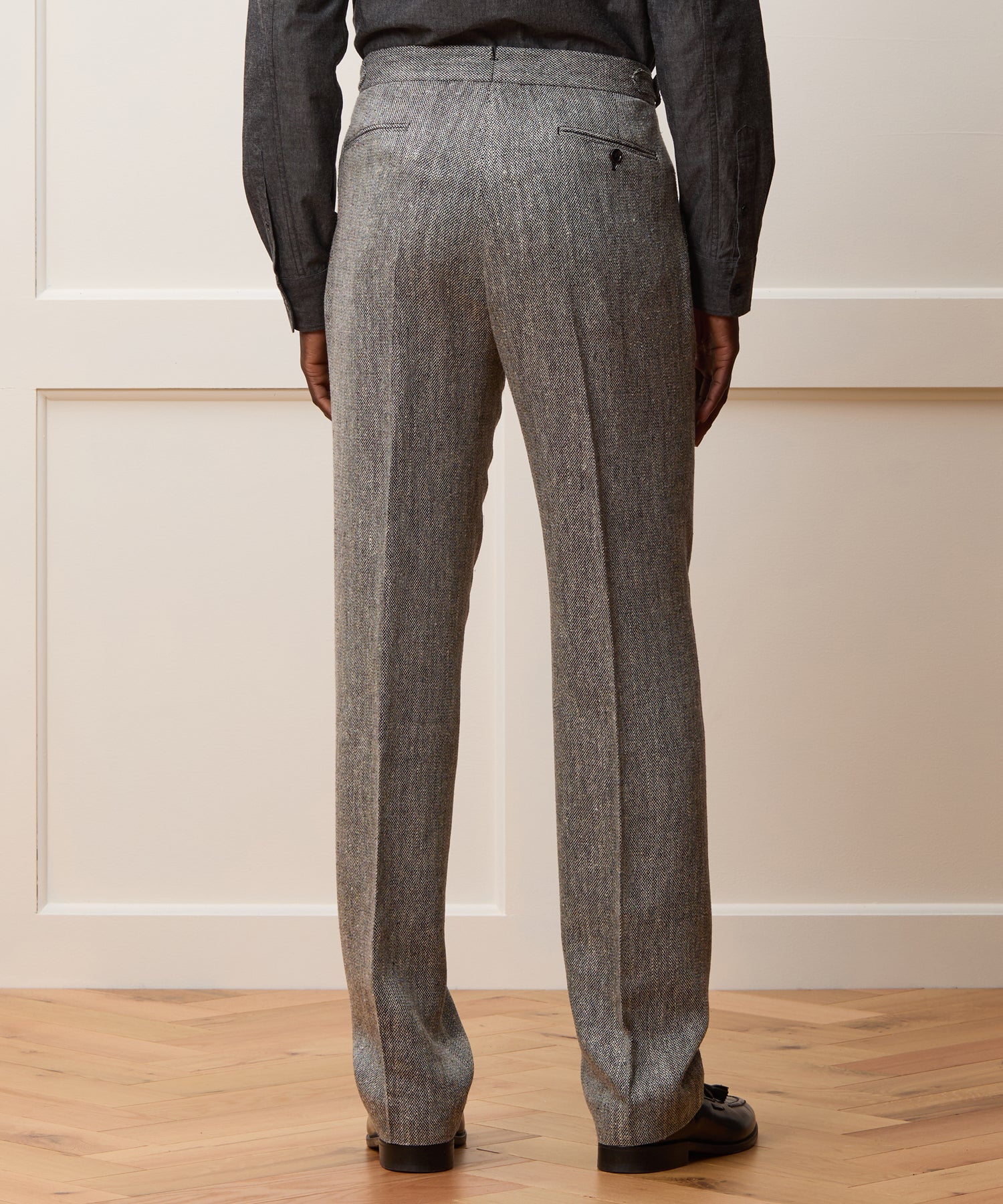 Italian Silk Linen Side Tab Trouser