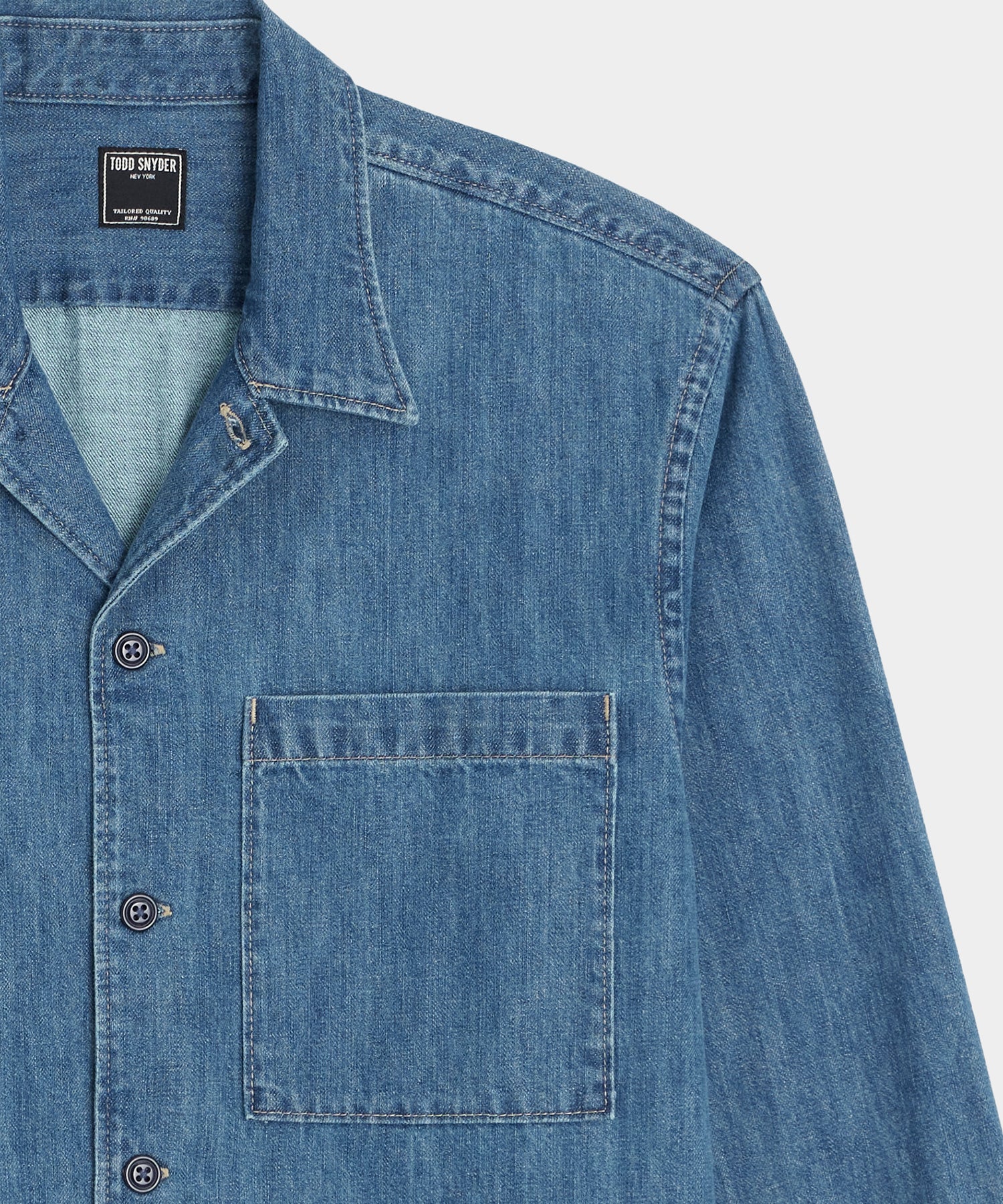 Denim Camp Collar Overshirt