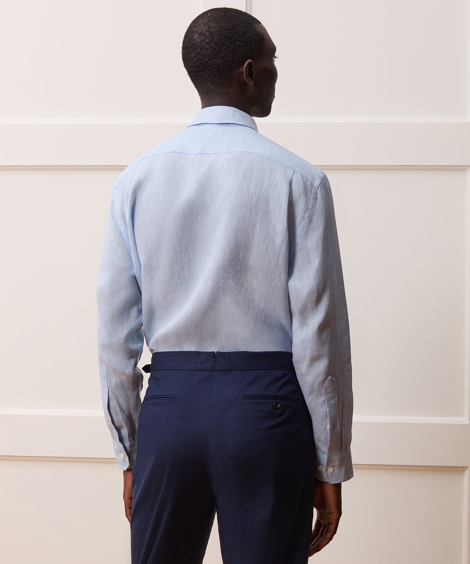 Italian Linen Spread Collar Dress Shirt