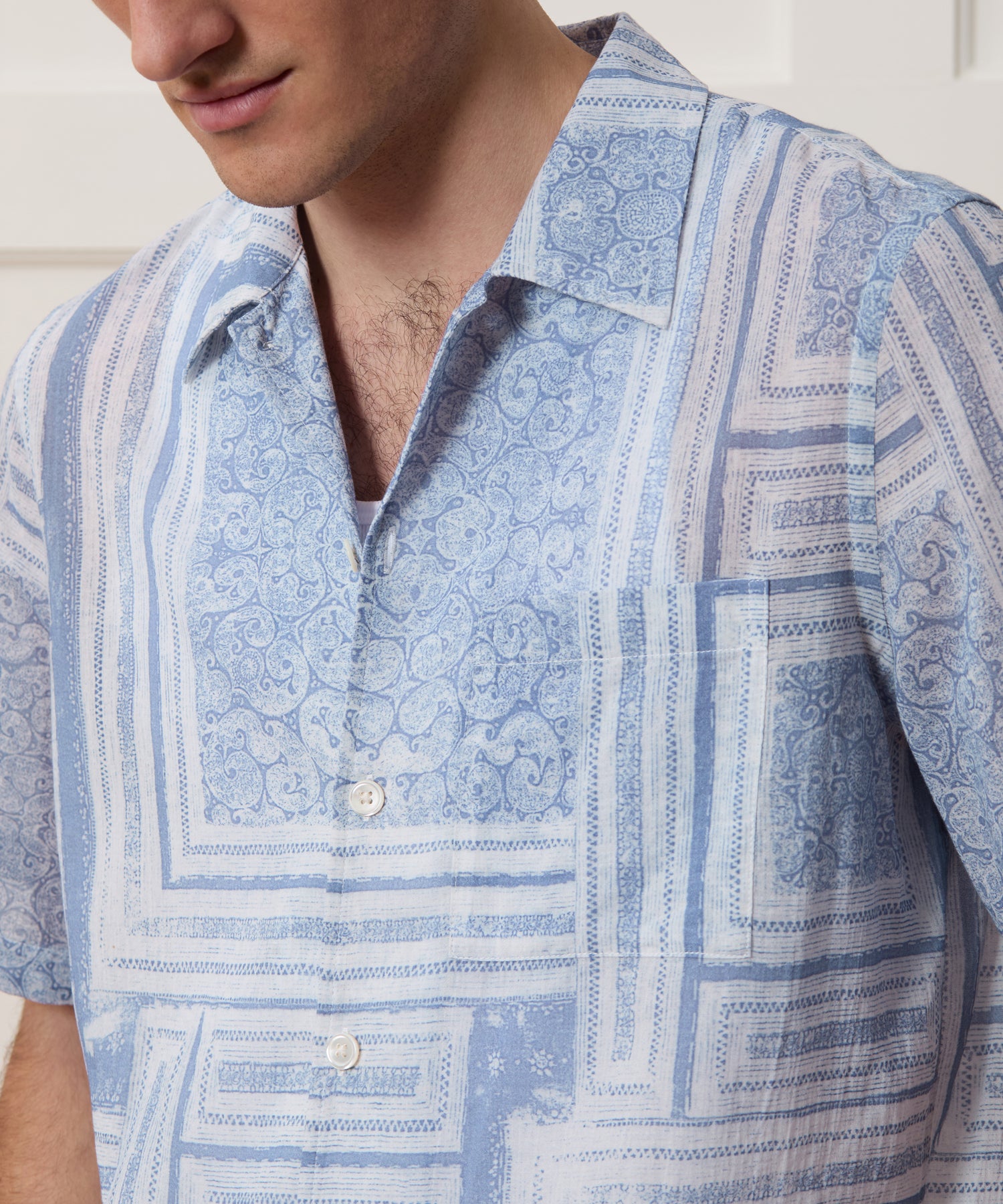 TODD SNYDER Relaxed Cotton Camp Collar Shirt