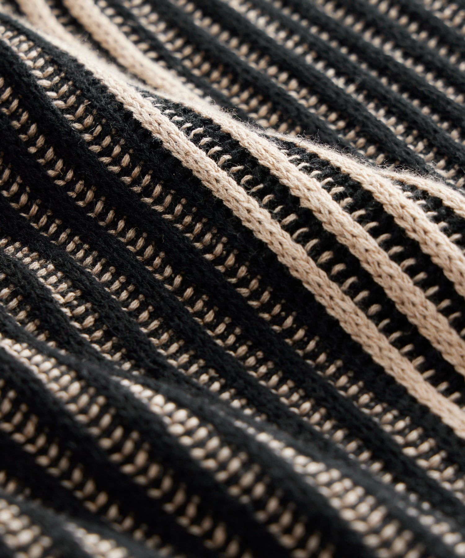 Striped Short-Sleeve Polo in Black
