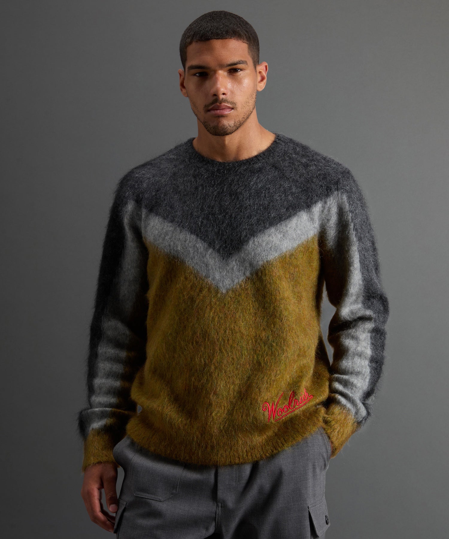 Todd Snyder X Woolrich Chevron Mohair Crewneck