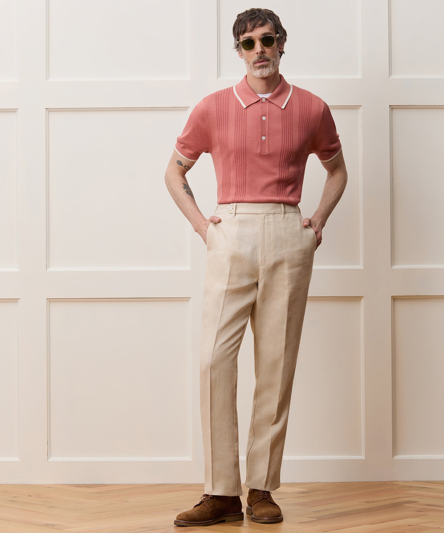 Silk-Cotton Tipped Sweater Polo