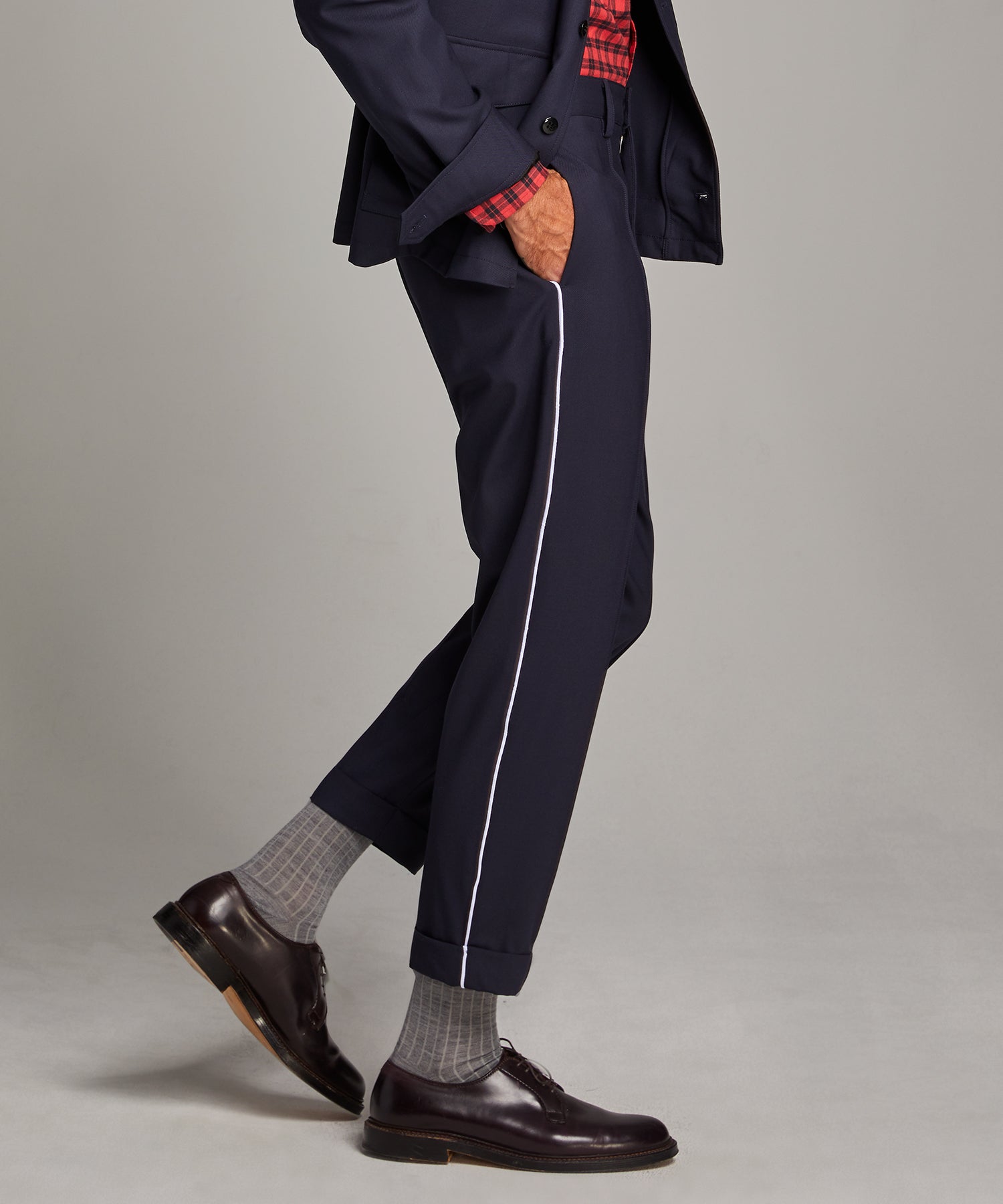 pinstripe navy pants