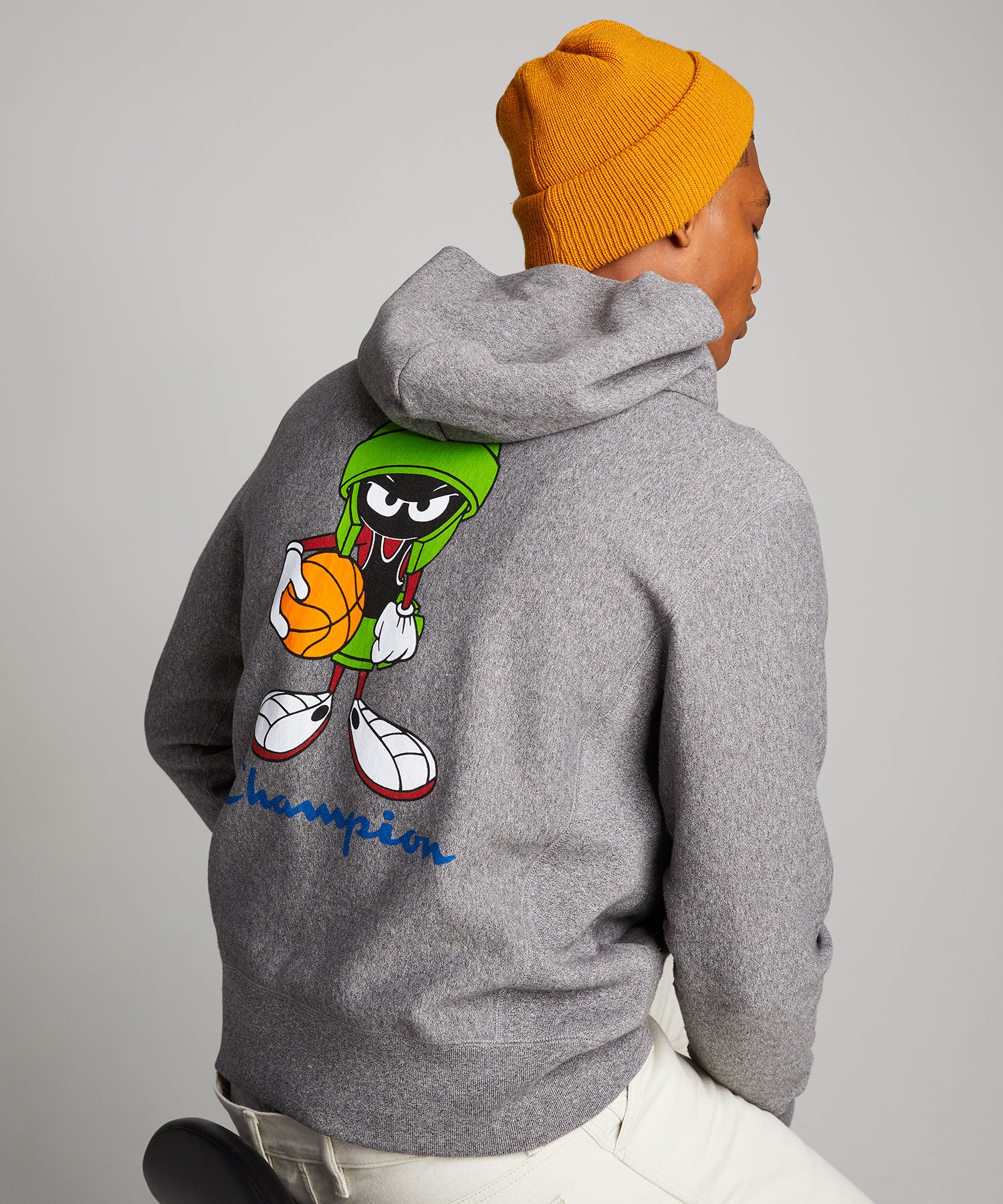Champion Looney Tunes Marvin The Martian Hoodie In Salt And