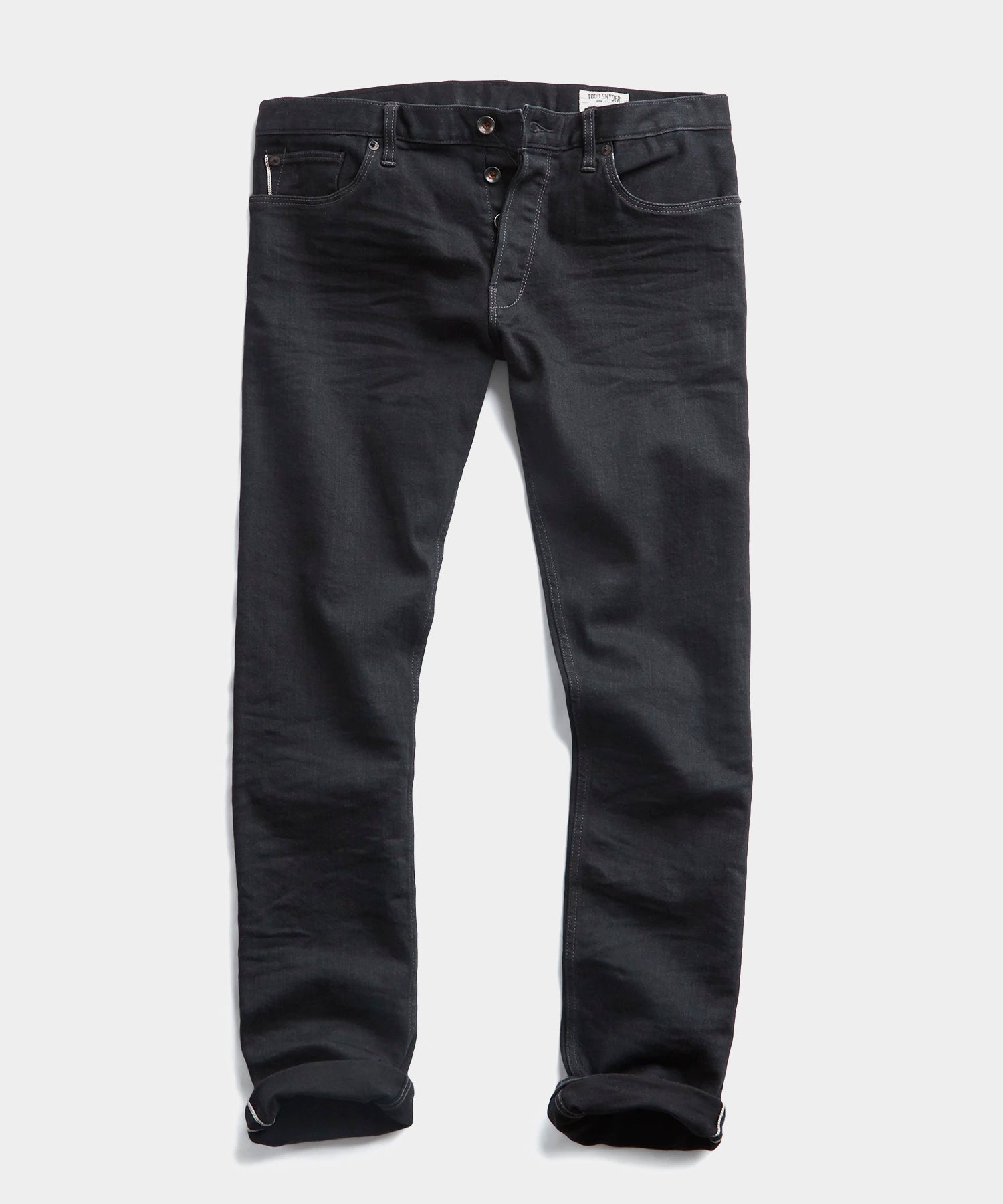 Image of Slim Fit Japanese Stretch Selvedge Jean in Black Rinse