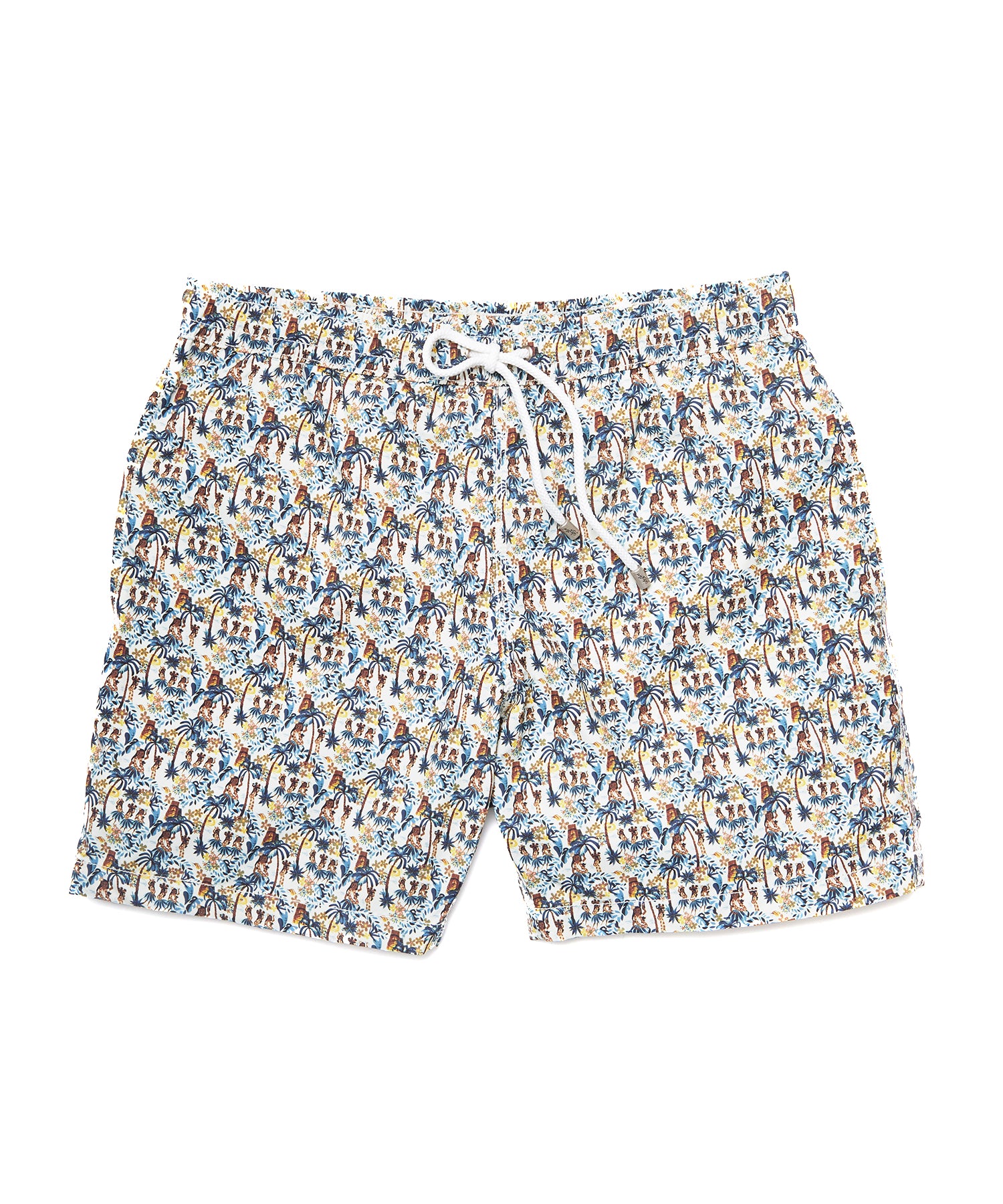 hawaiian print swim trunks