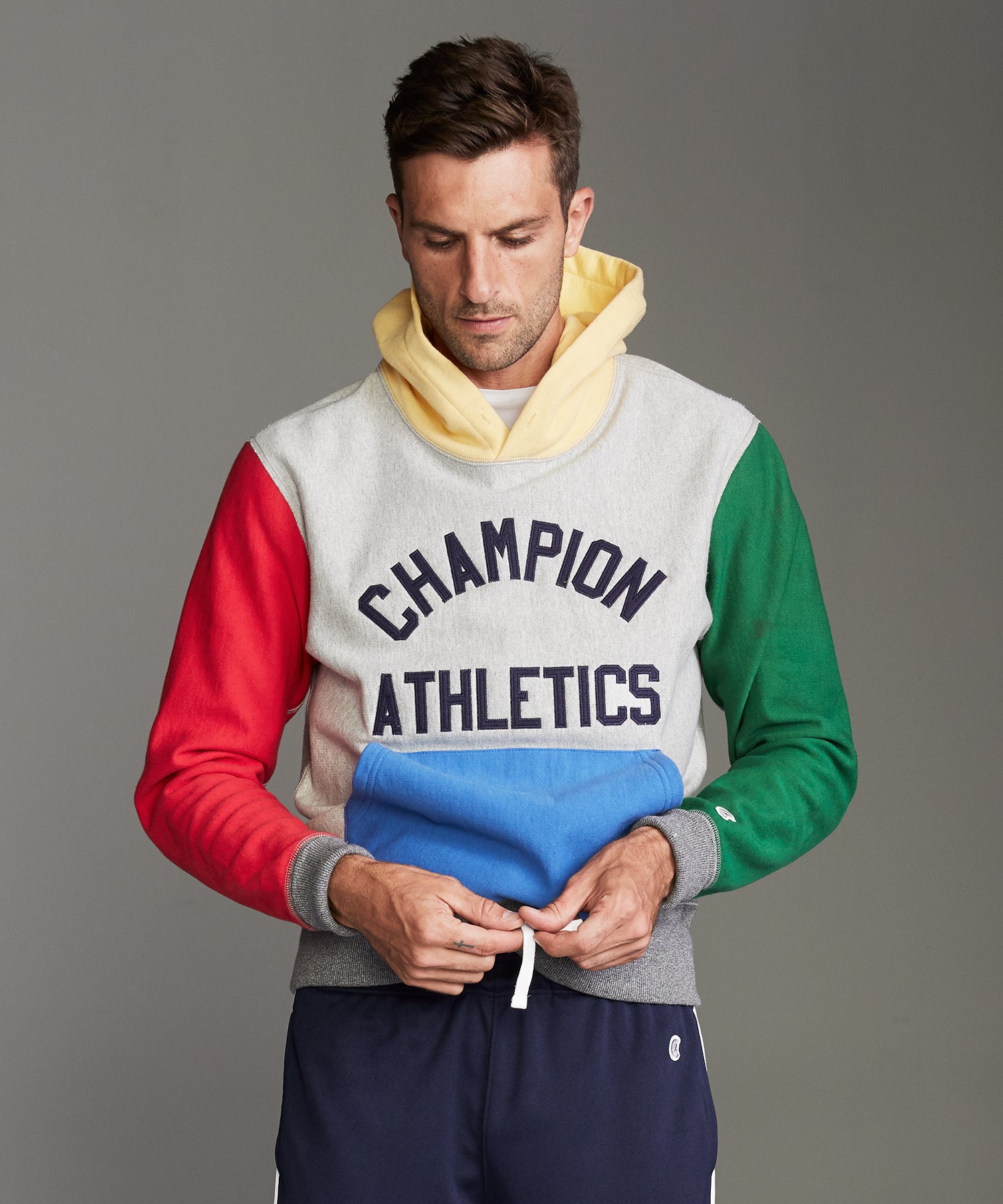 champion hoodie color block