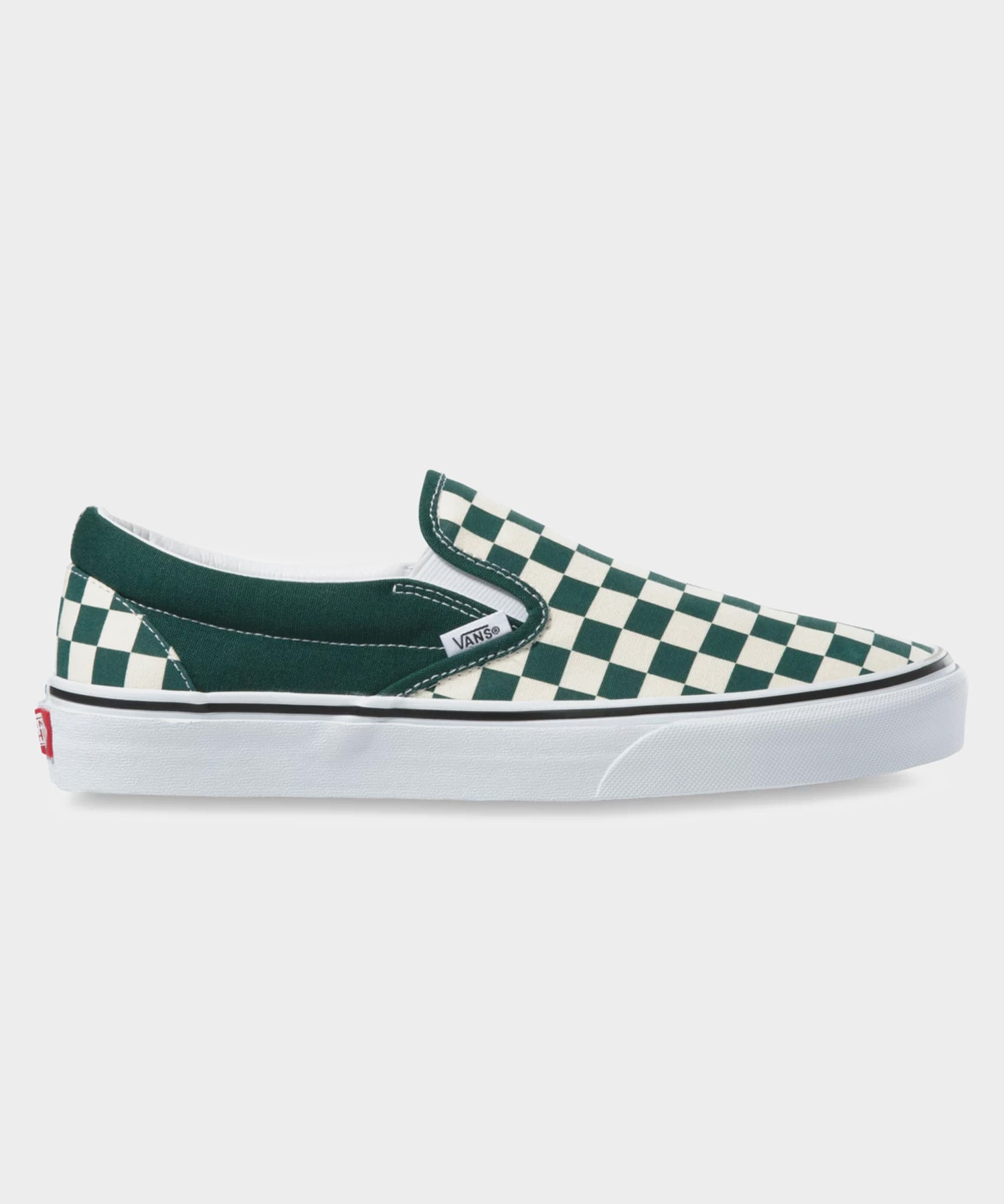 vans slip on green checkerboard