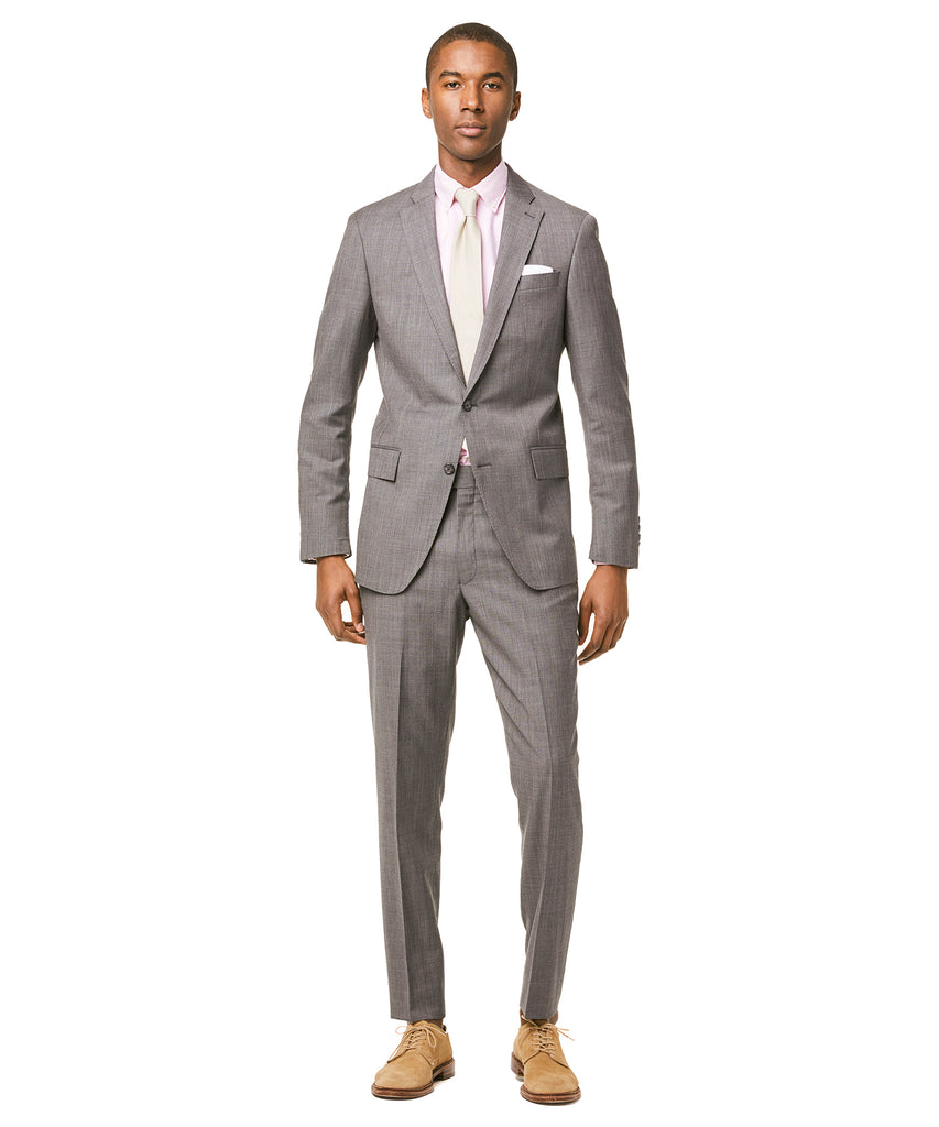 Sutton Stretch Tropical Wool Suit in Light Charcoal