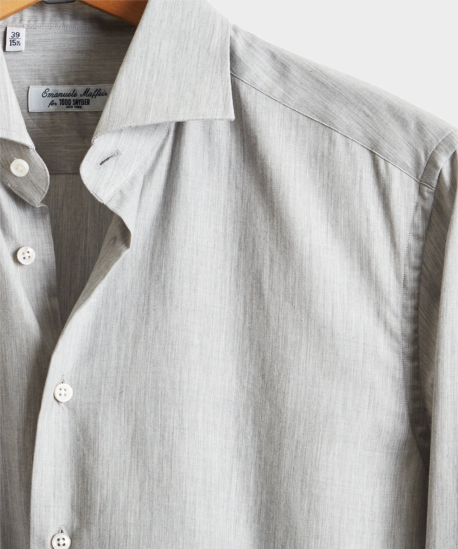 Camiceria E. Maffeis Solid Cotton Shirt in Grey - Todd Snyder