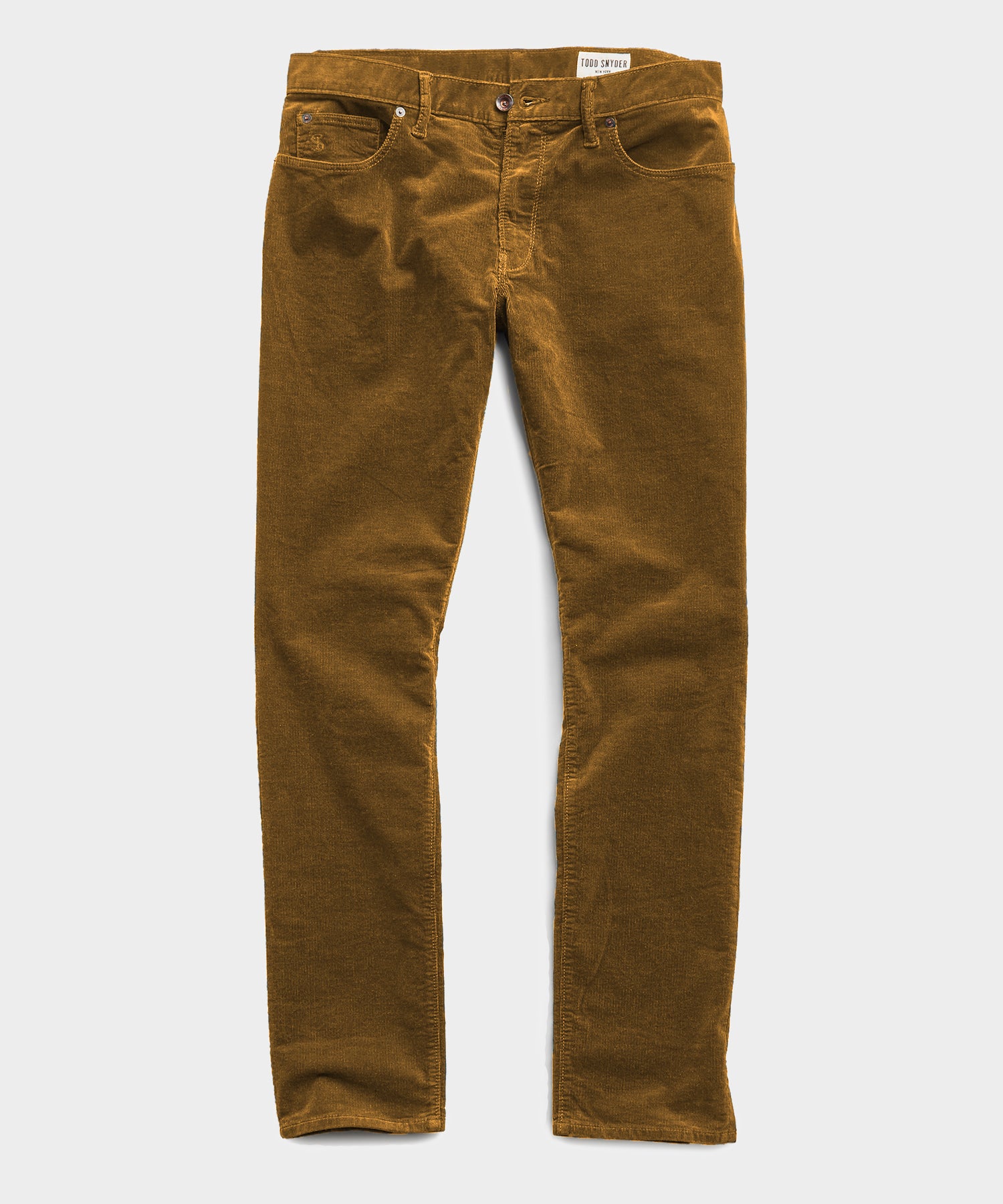 Image of Slim Fit 5-Pocket Stretch Italian Cord in Autumn Yellow