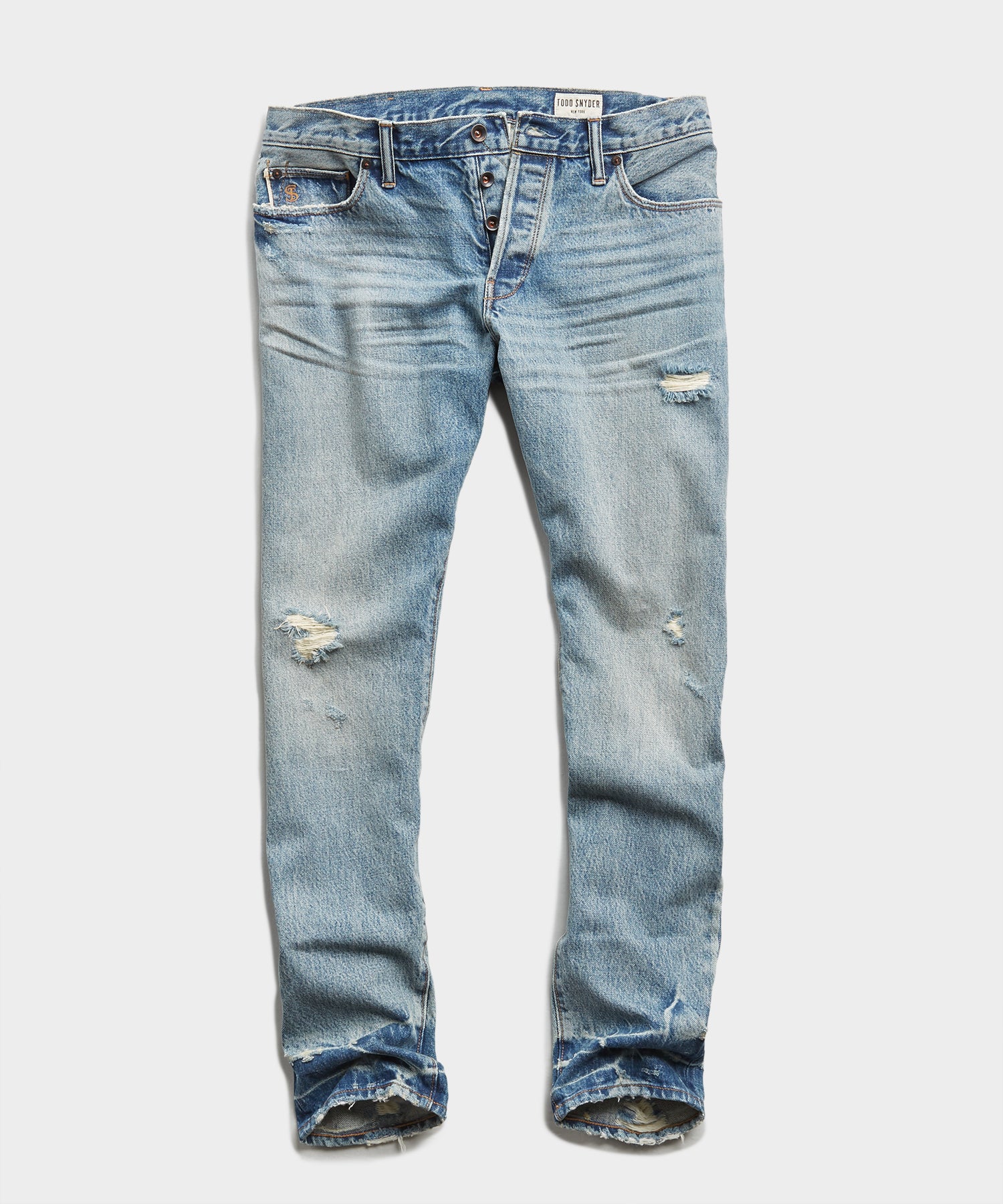 Image of Slim Fit Japanese Selvedge Jean in New Distressed Wash