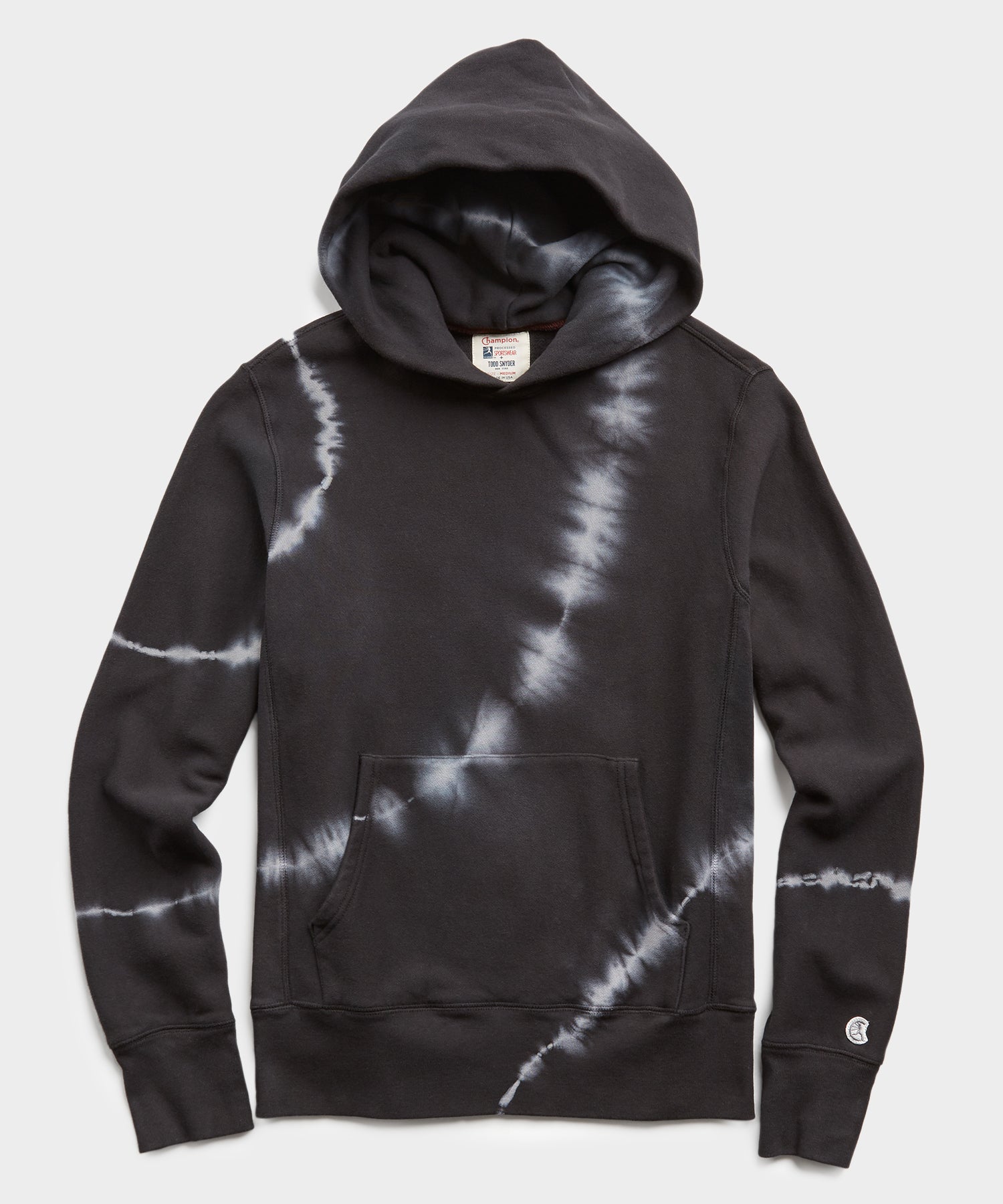 Image of Terry Black Tie Dye Popover Hoodie