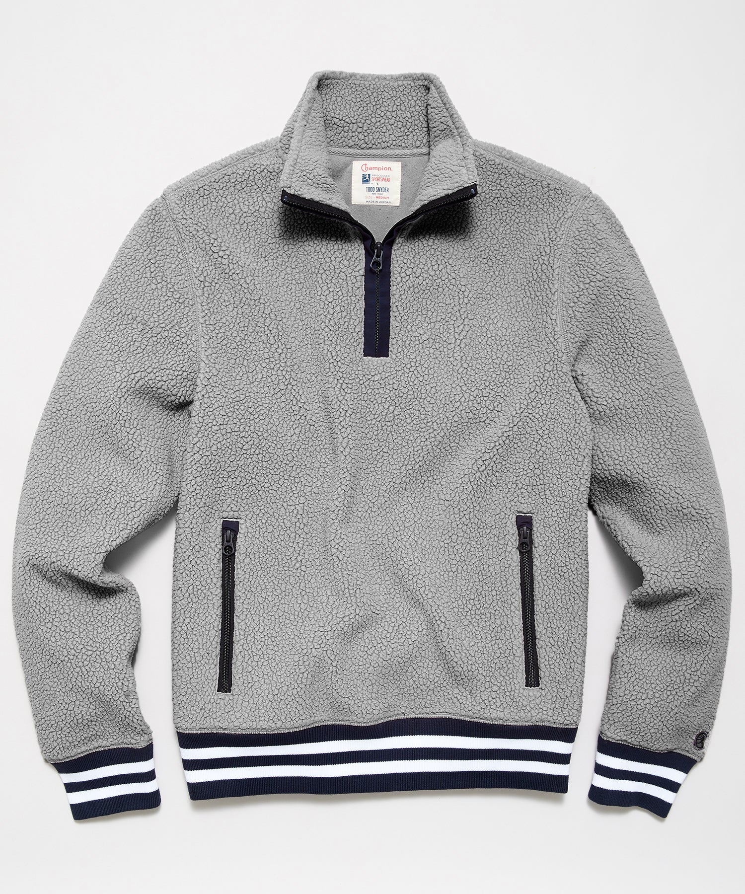 white champion half zip