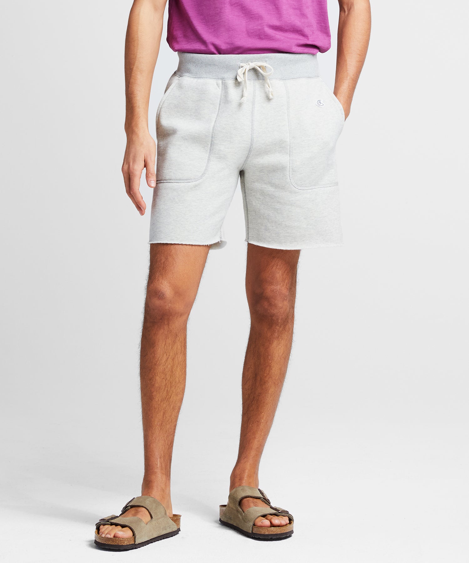 champion cut off sweat shorts