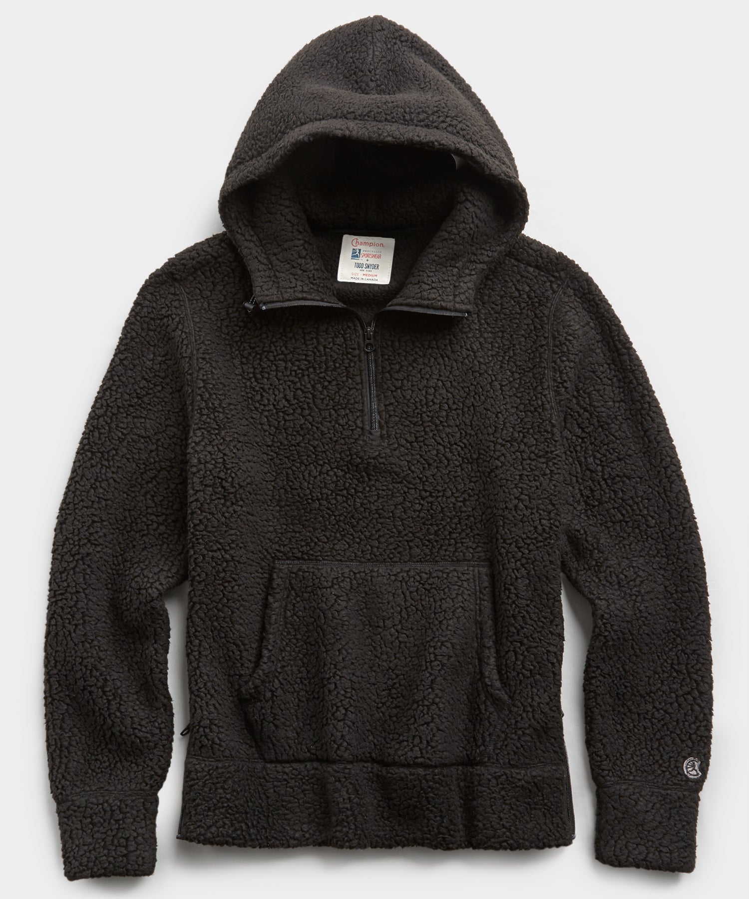 sherpa black hoodie