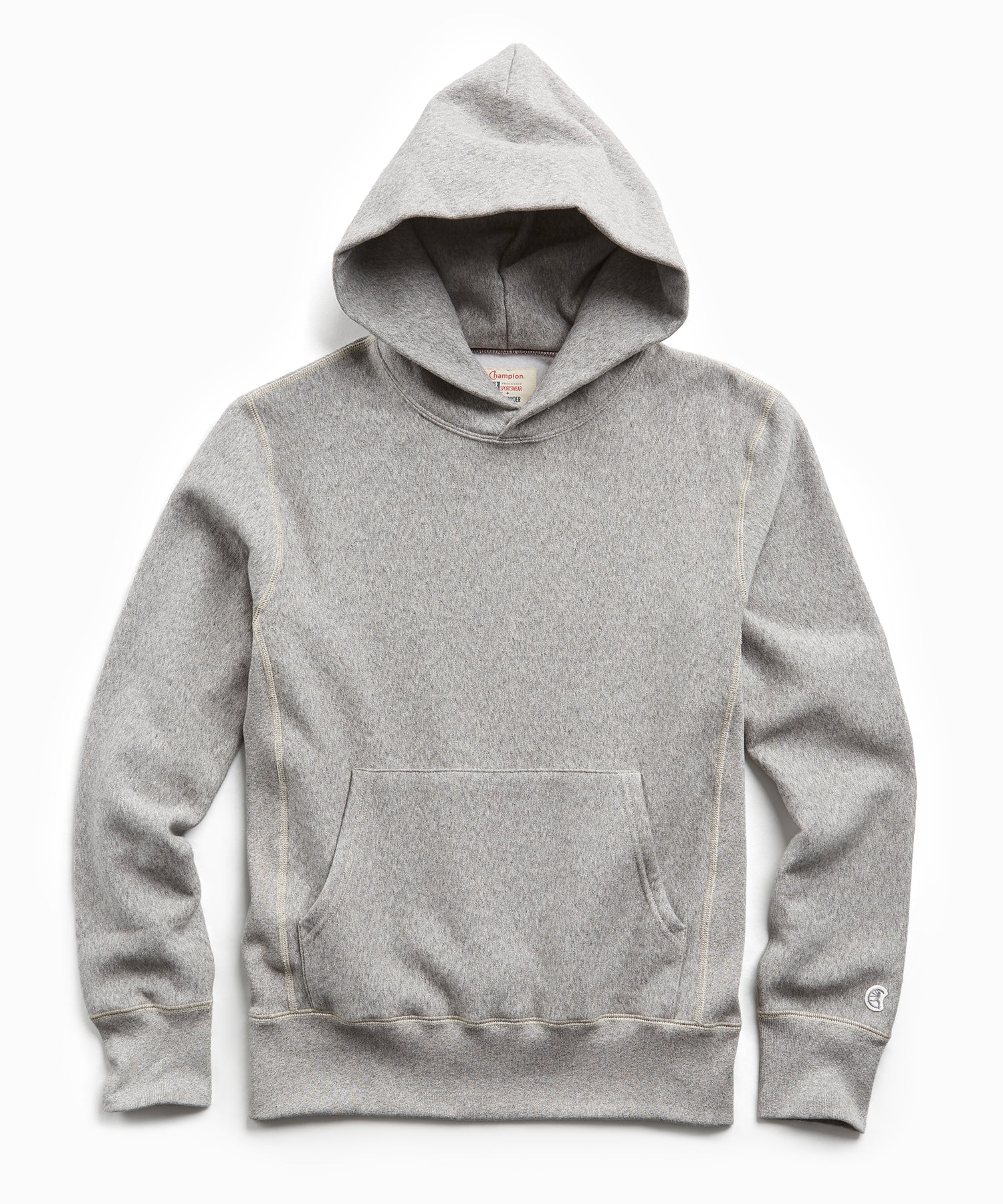 grey and white champion hoodie