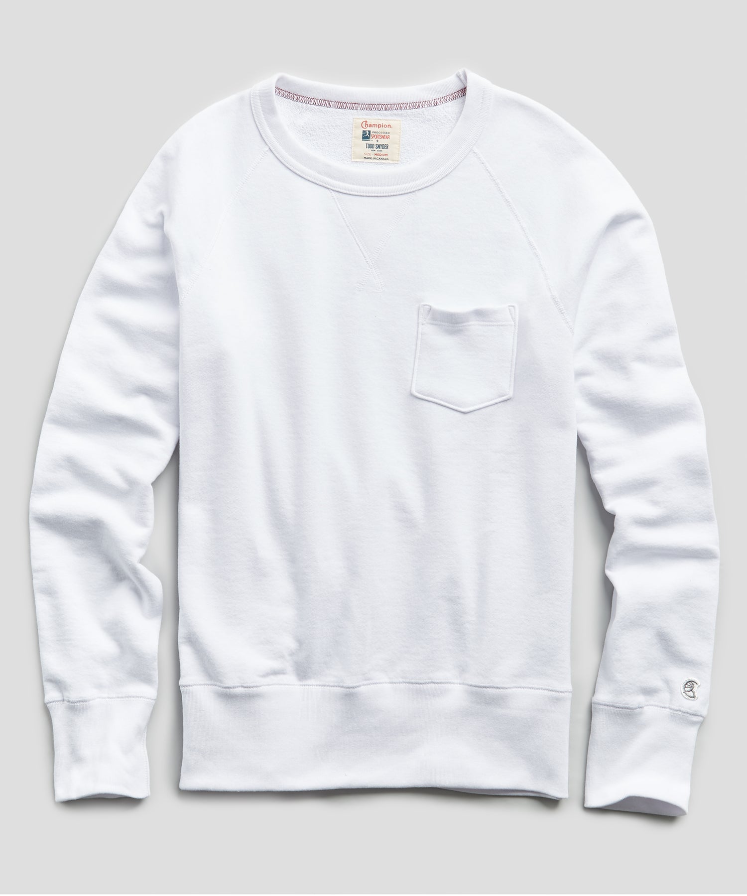 lightweight white sweatshirt