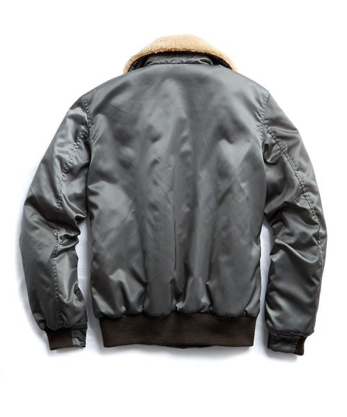 Golden Bear + Todd Snyder Exclusive Shearling Collar Bomber in Olive