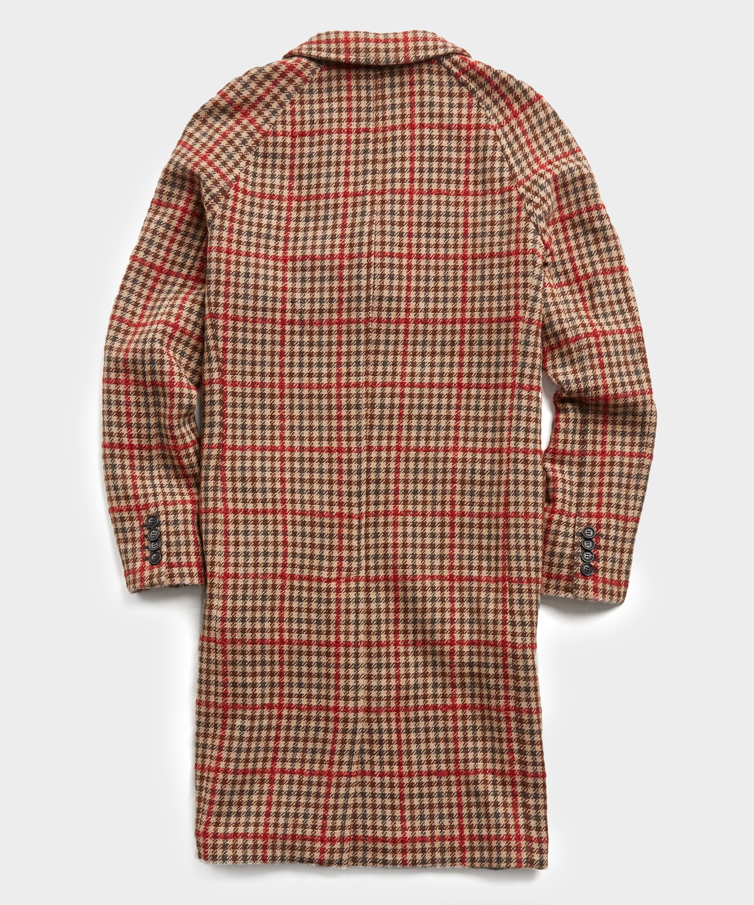 tartan wool balmacaan topcoat