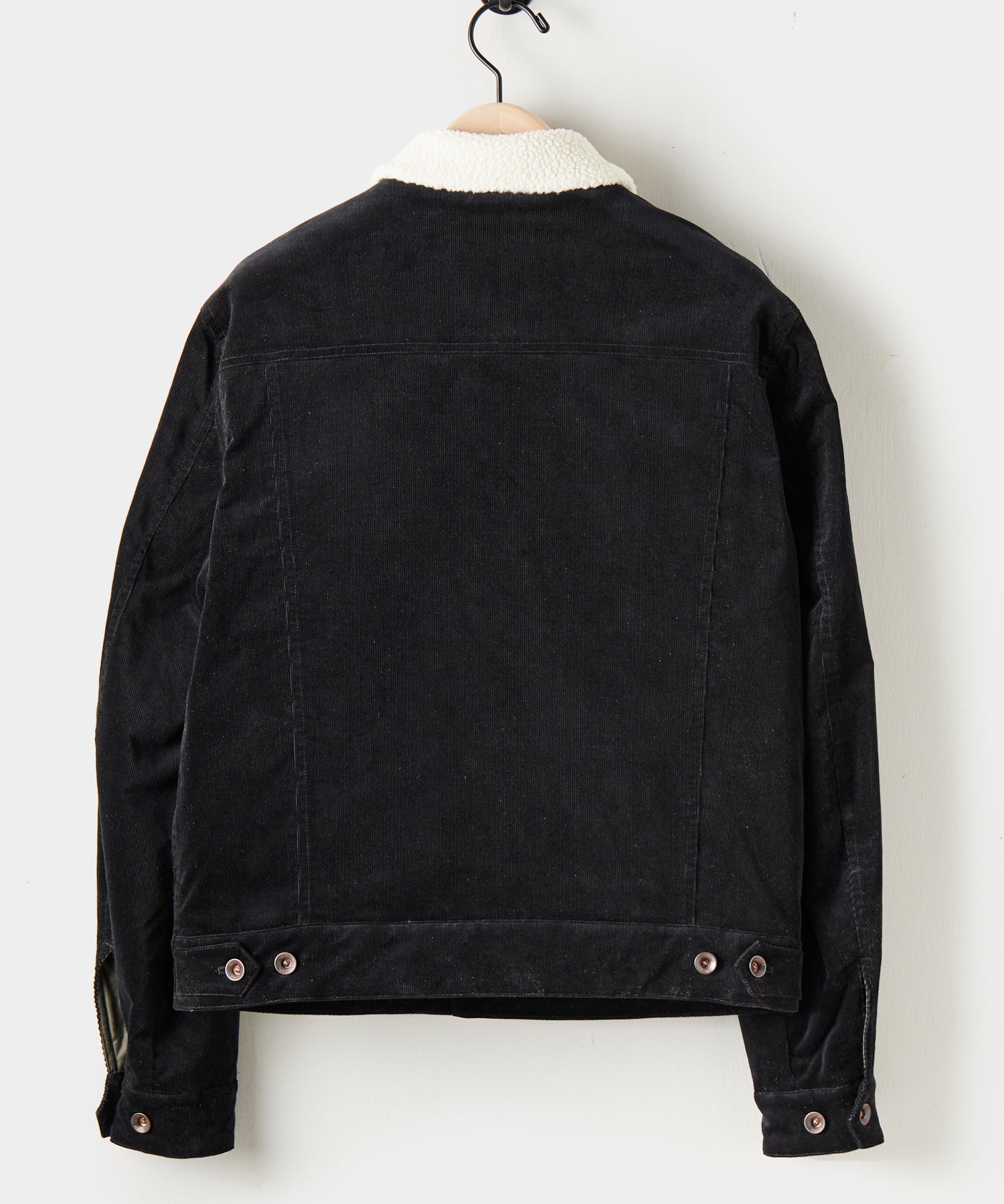 black corduroy sherpa lined jacket