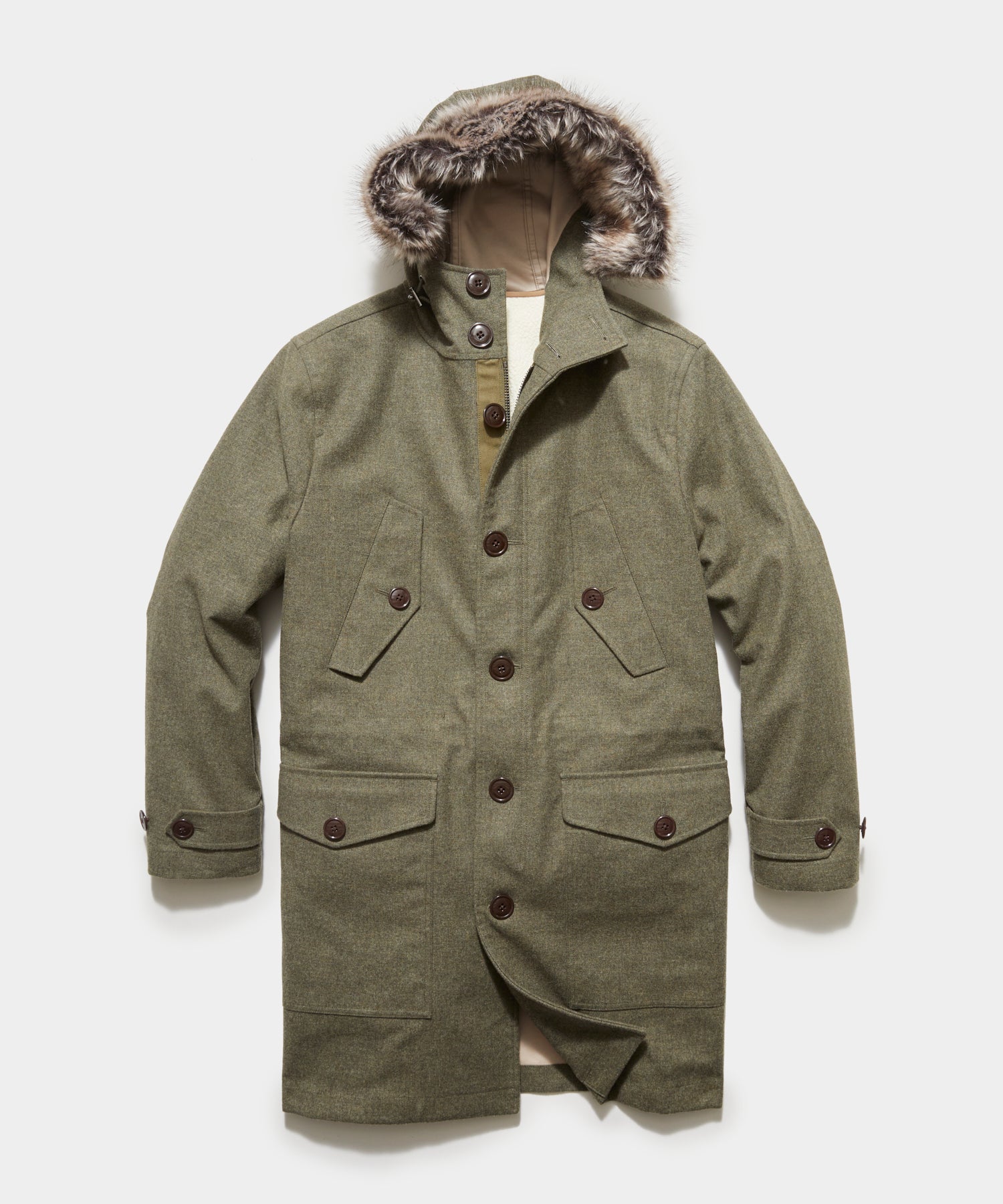 Image of 3-1 Wool Parka In Dusty Olive