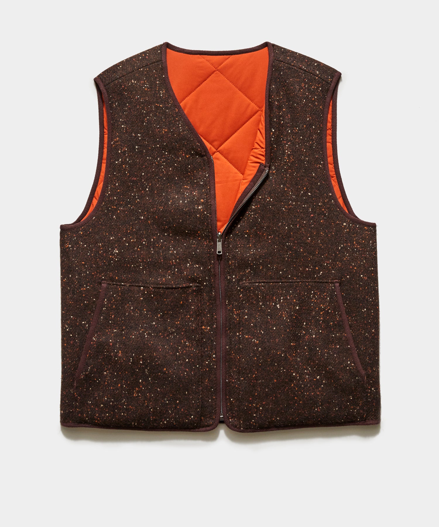 Reversible Donegal Wool Quilted Vest in 