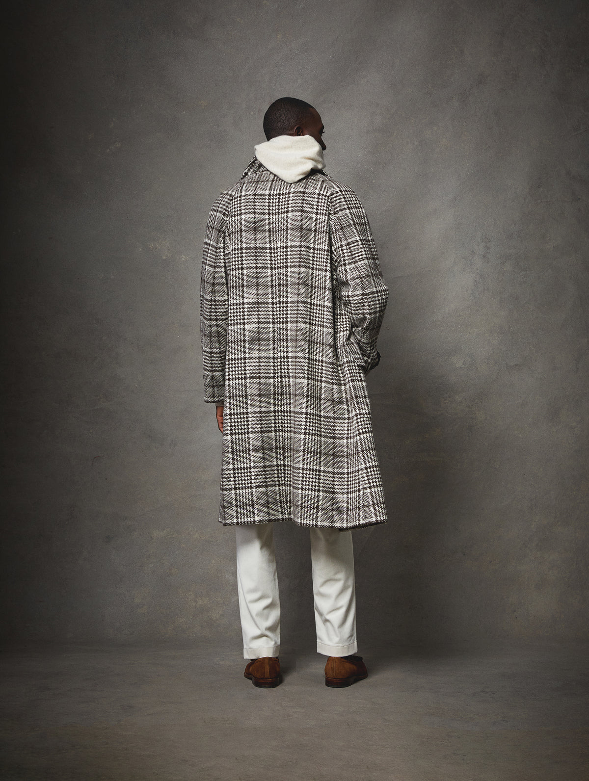 ヤマト工芸 SUGARHILL PLAID BALMACAAN COAT（Wine）