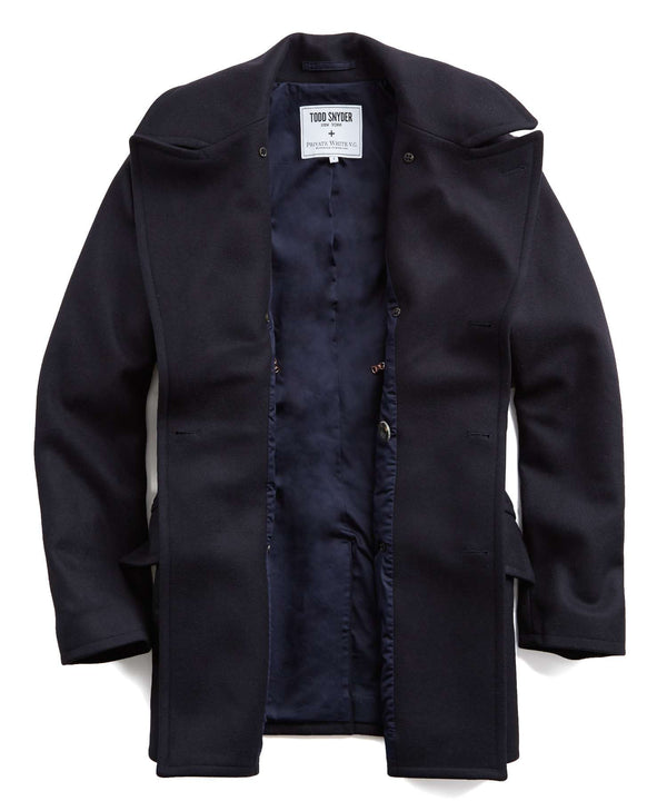 Todd Snyder + Private White Manchester Wool Peacoat in Navy