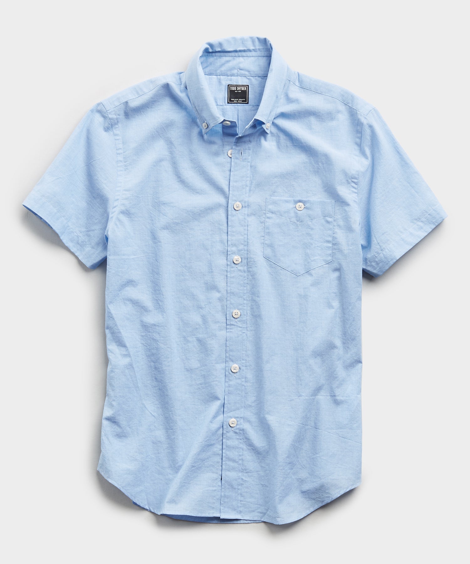 Image of Saint Tropez Button Collar Short Sleeve Shirt in Light Blue