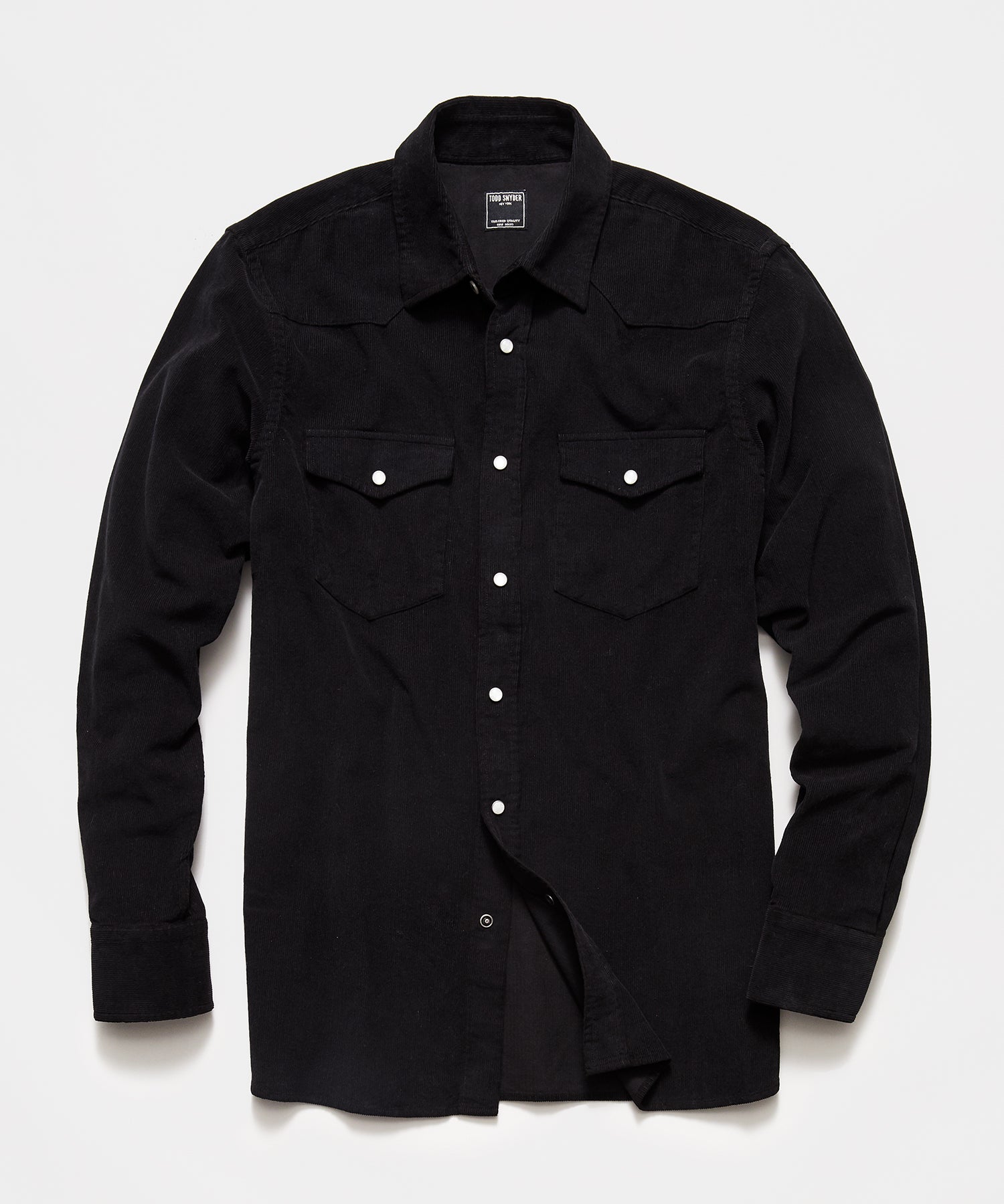 Micro Corduroy Western Shirt in Black 