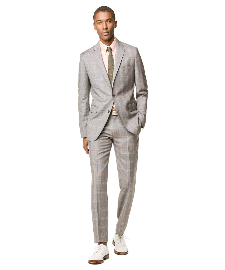 Prince of Wales Tropical Wool Sutton Suit in Grey