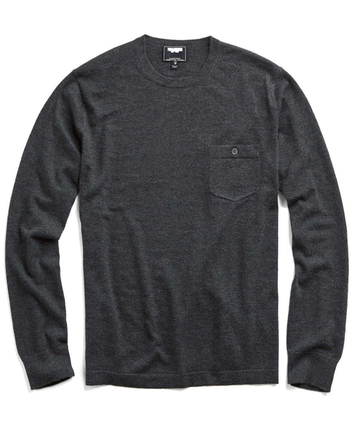Cashmere T-Shirt Sweater in Charcoal
