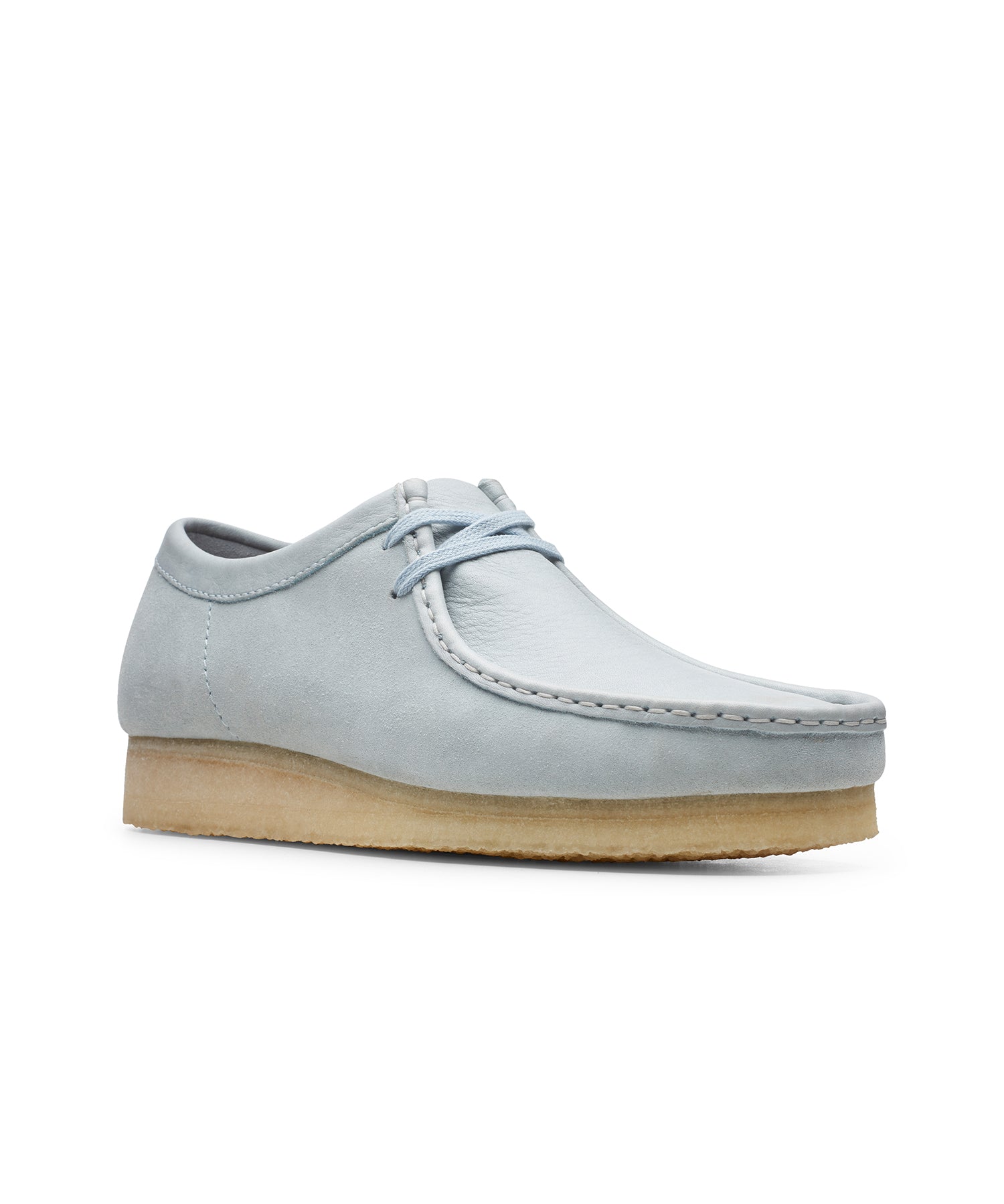 baby blue clarks wallabees