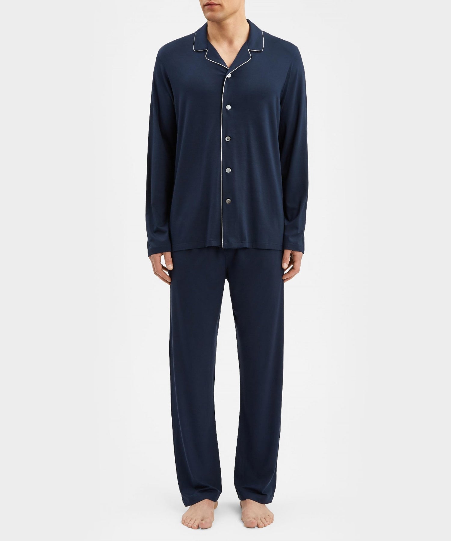 Derek Rose Men S Modern Fit Jersey Pajamas In Navy Todd Snyder