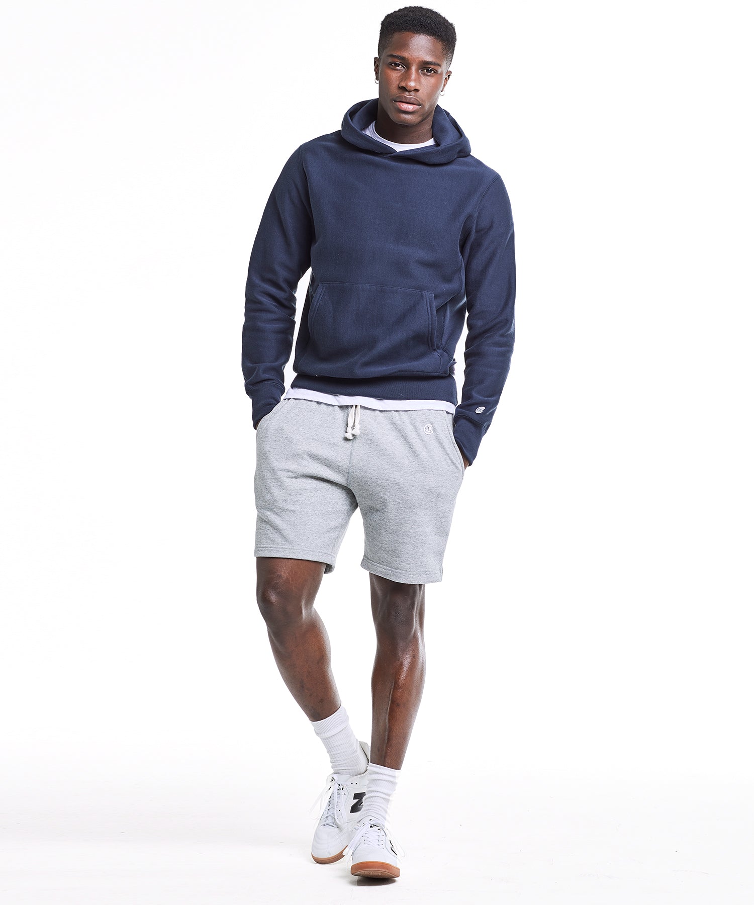 Popover Hoodie Sweatshirt in Navy 