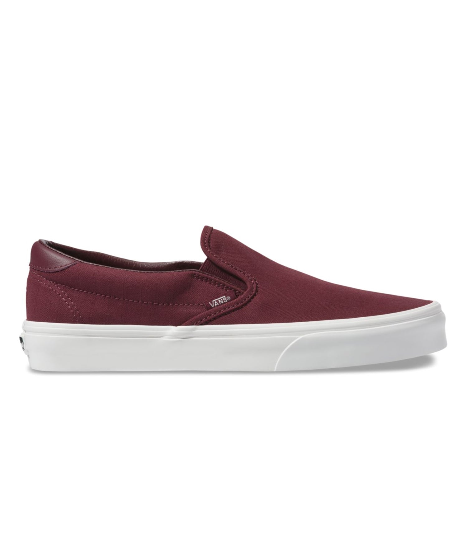 burgundy slip on vans