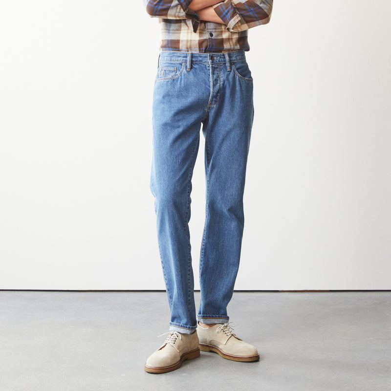 Todd Snyder Relaxed Fit Selvedge Jean in Darned Patch Wash