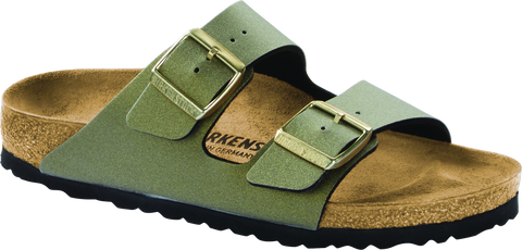 birkenstock arizona metallic green