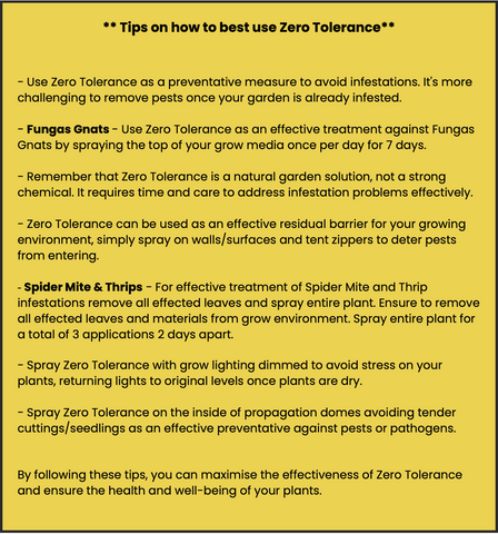 How to use Zero Tolerance pest eradicator and prevention - pakenham hydroponics - hydroponics