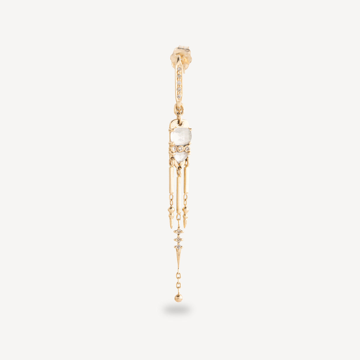 Trylian Moonstone and Diamonds Stud - Céline D'Aoust - Earrings for women -  Mad Lords