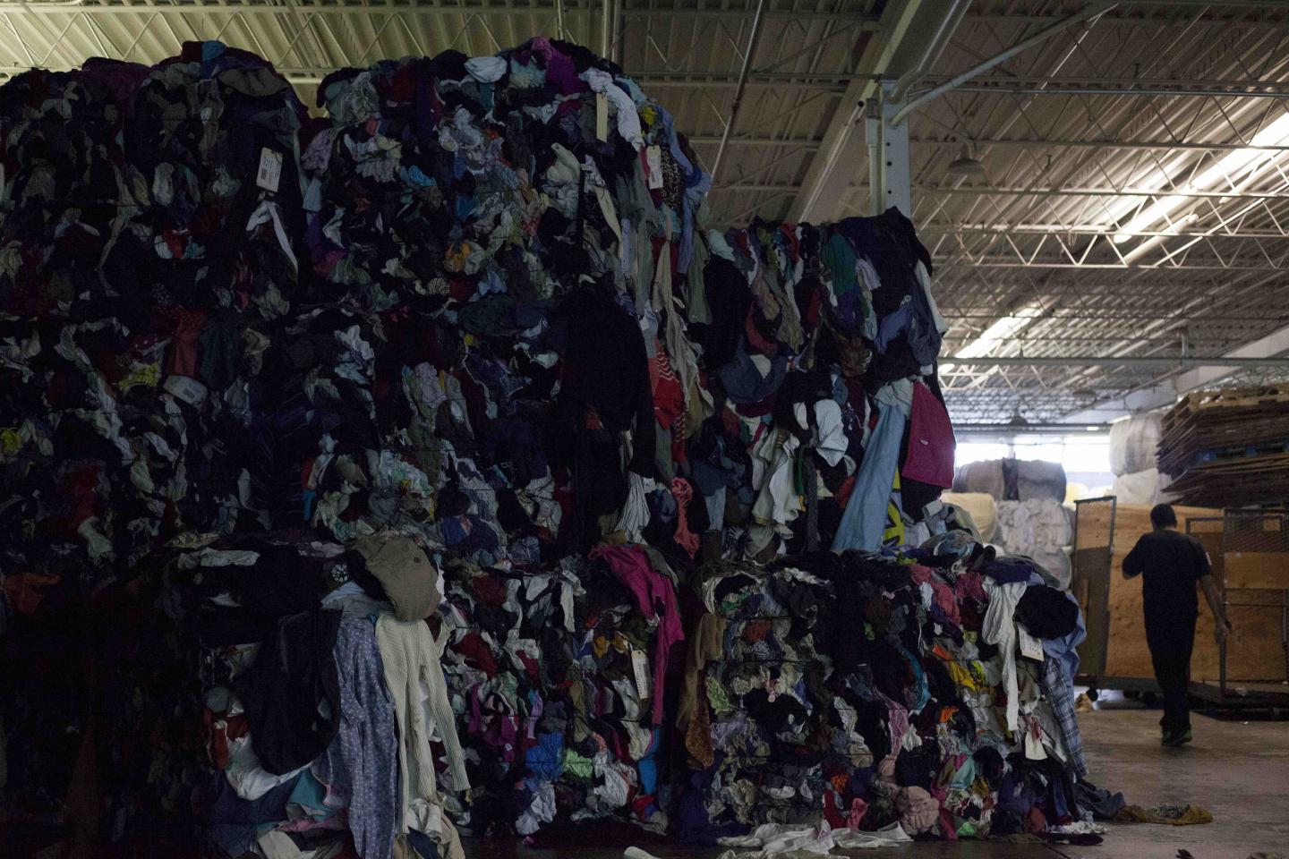 An enormous pile of discarded clothing.