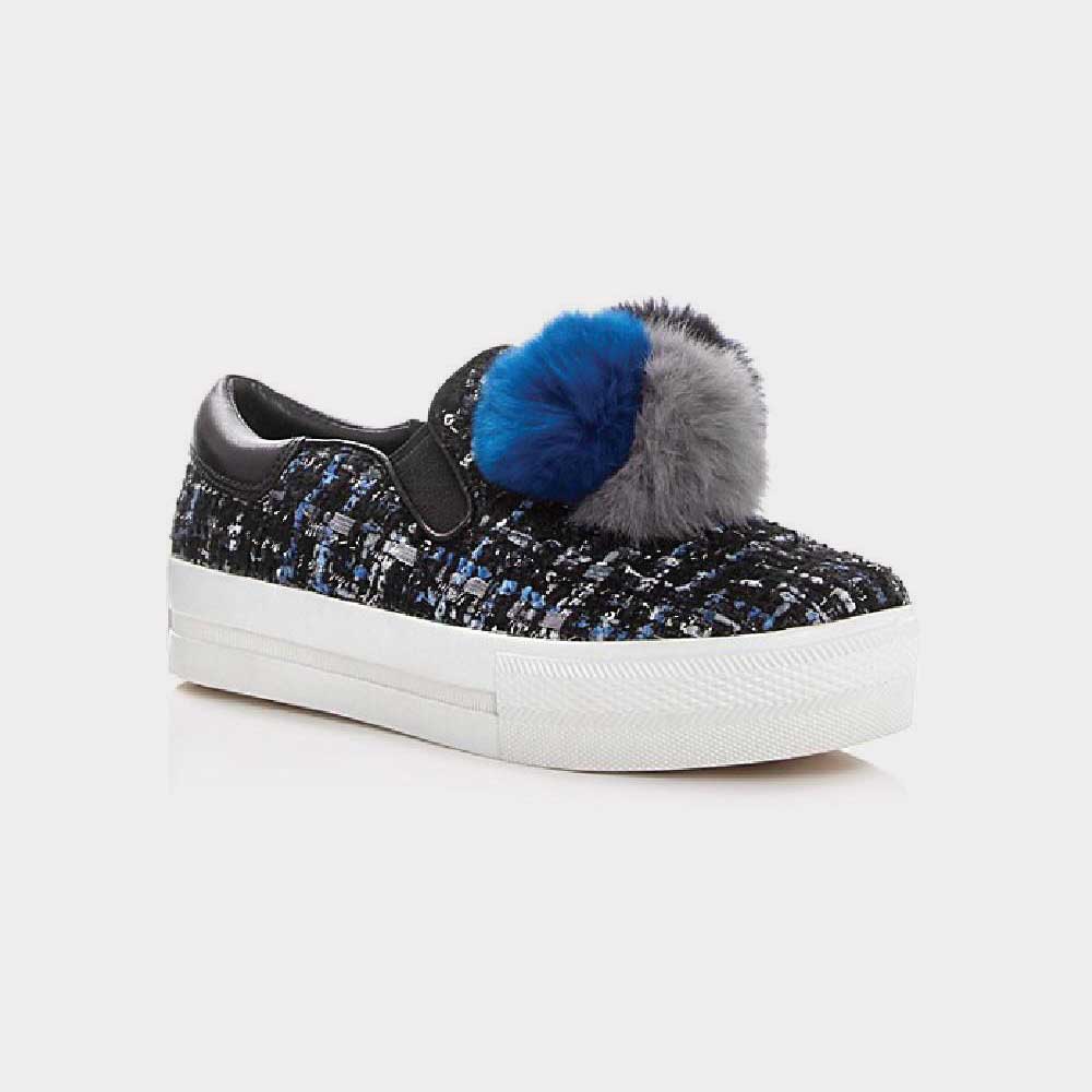 pom pom slip ons