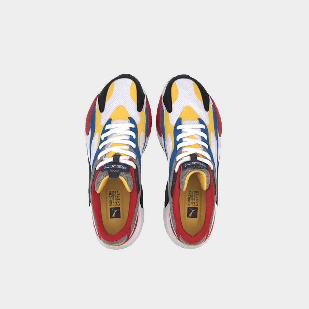 blue red and yellow pumas